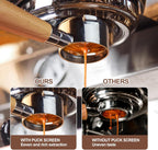 51 mm Bottomless Portafilter with Puck Screen 3 Ears Espresso Portafilter Compatible with Delonghi Dedica EC680, EC685,SMEG & EUPA Coffee Machines,Stainless Steel Porta filter and Maple Handle