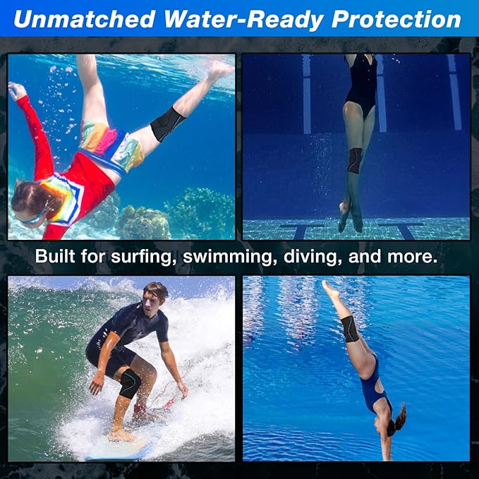Nvorliy AquaFlex Pro Knee Brace, Compression Knee Sleeve for Swimming, Aquatic, Sailing, Scuba Diving, Surfing, Paddle Boarding, Kayaking & Injury Recovery – Supports Women & Men