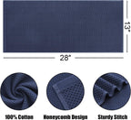 Kitinjoy 100% Cotton Waffle Weave Kitchen Towels, 12-Pack Super Soft and Absorbent Dish Towels for Drying Dishes, Kitchen Hand Towels, 13 in x 28 in, Navy Blue