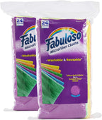 Fabuloso Microfiber Cleaning Cloths, Rainbow - Lint-Free, Scratch-Free Cleaning Cloths for Surfaces and Wood Furniture - Dustless Cloth for Bold and Bright Cleaning Experience, 24 Count - 2 Pack