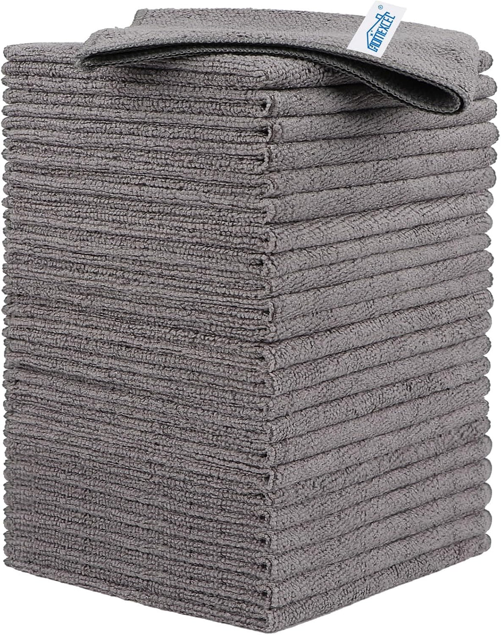 HOMEXCEL Grey Microfiber Cleaning Cloth, 24 Pack Cleaning Towels for Kitchen, Lint Free, Scratch-Free, Highly Absorbent, and Reusable Cleaning Rags for House, Window and Glass, Cars, 11.5 X11.5 inch