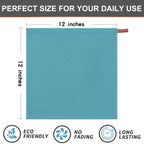 Kitinjoy 100% Cotton Kitchen Dish Cloths (12 X 12 Inches, Lake Blue),6 Pack Waffle Weave Ultra Soft Absorbent Dish Towels for Drying Dishes Quick Drying Kitchen Towels Dish Rags