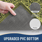 Arotive Luxury Chenille Bathroom Rug Mat, Extra Soft Thick Absorbent Shaggy Bath Rugs, Non-Slip Machine Wash Dry, Plush Bath Mats for Bathroom, Shower and Tub, 30x20, Willow Green