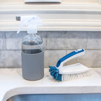 Unger Multi-Purpose Counter and Fixture Scrub Brush, Non-Slip Small Household Cleaning Supplies, Removes Dirt and Grime from Bathroom Sinks, Kitchen Countertops, and Faucets