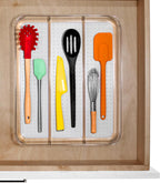 madesmart Utensil Tray - Large | Light Grey | Clear Soft Grip Collection | 3-compartment | Soft-grip Lining | Non-slip Feet | BPA-free