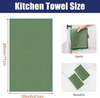 Homaxy Microfiber Waffle Weave Kitchen Towels, 16 x 28 Inch Ultra Absorbent and Solid Color Dish Towels, 8 Pack, Grass Green