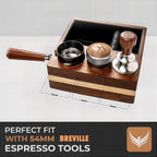 Espresso Knock Box With 54mm Tamping Station For Breville Espresso Accessories Adjustable Portafilter Height, Detachable Coffee Dump Bin