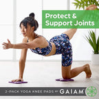 Gaiam Yoga Knee Pads (Set of 2) - Yoga Props and Accessories for Women/Men Cushions Knees and Elbows for Fitness, Travel, Meditation, Kneeling, Balance, Floor, Pilates