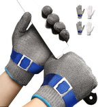 Schwer SlicePro ANSI A9 Cut Resistant Glove PR1707, Food Grade Stainless Steel Wire Metal Gloves, Cutting Gloves for Kitchen, Meat Cutting, Oyster Shucking, Fish Fillet, Non-PFAS（M, 2 PCS）