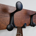 SKOLOO 30-Inch Wood Coat Rack Wall Mount with 5 Triple Hooks - Ideal for Family Entrances, Classrooms, and Pet Supplies Storage - Perfect Coat Hooks for Wall,Mahogany (Sapele)