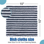 Homaxy 18 Pack Kitchen Dish Cloths, Ultra Soft and Absorbent Dish Towels, Reusable Fast Drying Microfiber Cleaning Cloth, Coral Velvet Wave Design No-lint, 10 x 10 inches, Dark Grey