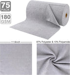 Microfiber Cloth Roll 75 Pack, 180GSM, Tear Away Microfiber Towels 12x12 Inch, Reusable Cleaning Rags for Car Detailing, Kitchen, Dishes, House Cleaning, Windows, Glass, Garage, Shop (Grey)