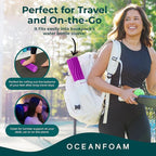 Oceanfoam Ripple Travel Foam Roller (11" x 3.35") Firm Mini Foam Roller for Physical Therapy, Deep Tissue Massage, Back Pain - High Density, Ergonomic Wave Textured - Yoga, Pilates, Exercise (Magenta)