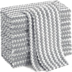 Homaxy 12 Pack Kitchen Dish Cloths, Ultra Soft and Absorbent Dish Towels, Reusable Fast Drying Microfiber Cleaning Cloth, Coral Velvet Wave Design No-lint, 10 x 10 inches, Grey