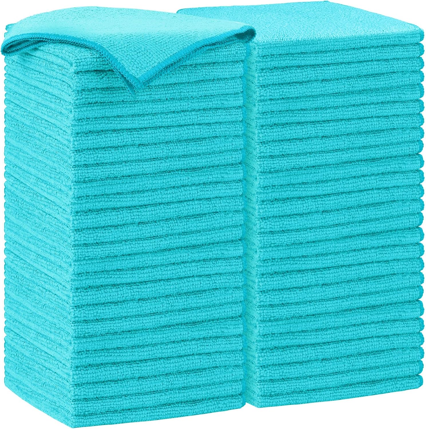 AIDEA Microfiber Cleaning Cloth-50PK, Soft Microfiber Towels for Cars, Absorbent Cleaning Rags, Lint-Free Streak-Free Wash Cloths for House, Kitchen, Window(12in.x12in), Blue
