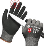 Schwer ProGuard Highest Level Cut Resistant Work Gloves PR3326 for Extreme Protection，ANSI A9 Cut Gloves with Reinforced Thumb, Non Slip, Breathable, Durable, Touch-screen, Non PFAS, Black 1 Pair（L）