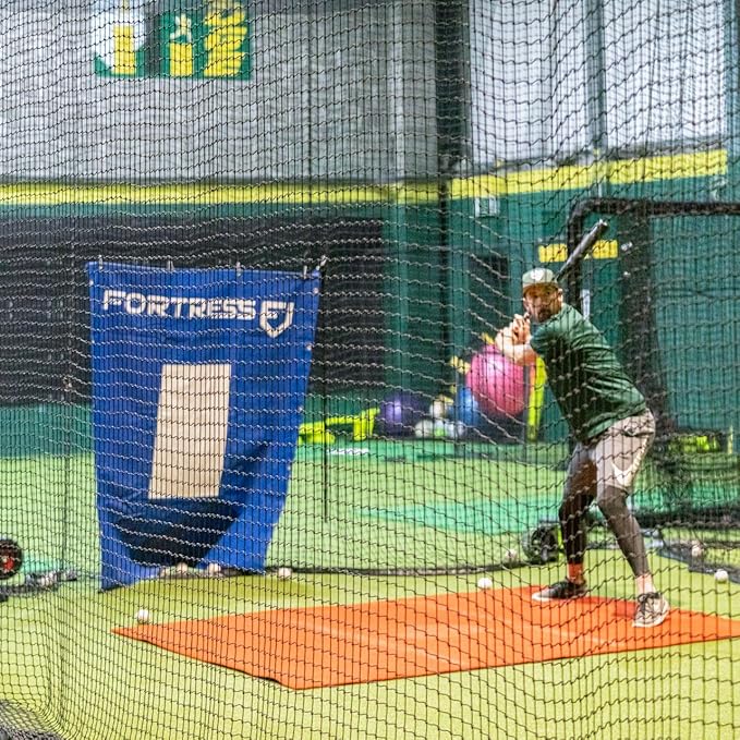 Fortress Baseball Batting Cage Nets | Heavy-Duty HDPP Fully Enclosed Baseball & Softball Cage Netting [14 Sizes & 3 Grade Options] – NET ONLY