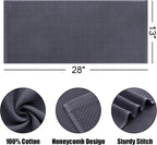 Kitinjoy 100% Cotton Waffle Weave Kitchen Towels, 6-Pack Super Soft and Absorbent Dish Towels for Drying Dishes, Kitchen Hand Towels, 13 in x 28 in, Dark Grey