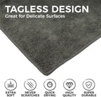 The Rag Company - All-Purpose Microfiber Terry Cleaning Towels - Commercial Grade, Highly Absorbent, Lint-Free, Streak-Free, Kitchens, Bathrooms, Offices, 300gsm, 10in x 10in, Grey (20-Pack)