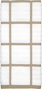 All-Clad Checked Kitchen Towel: Highly Absorbent, Super Soft Long Lasting - 100% Cotton, 17"x30" Tea Towel for Cleaning & Drying Dishes, Pans, Glassware, or Countertops, (1-Pack), Cappuccino