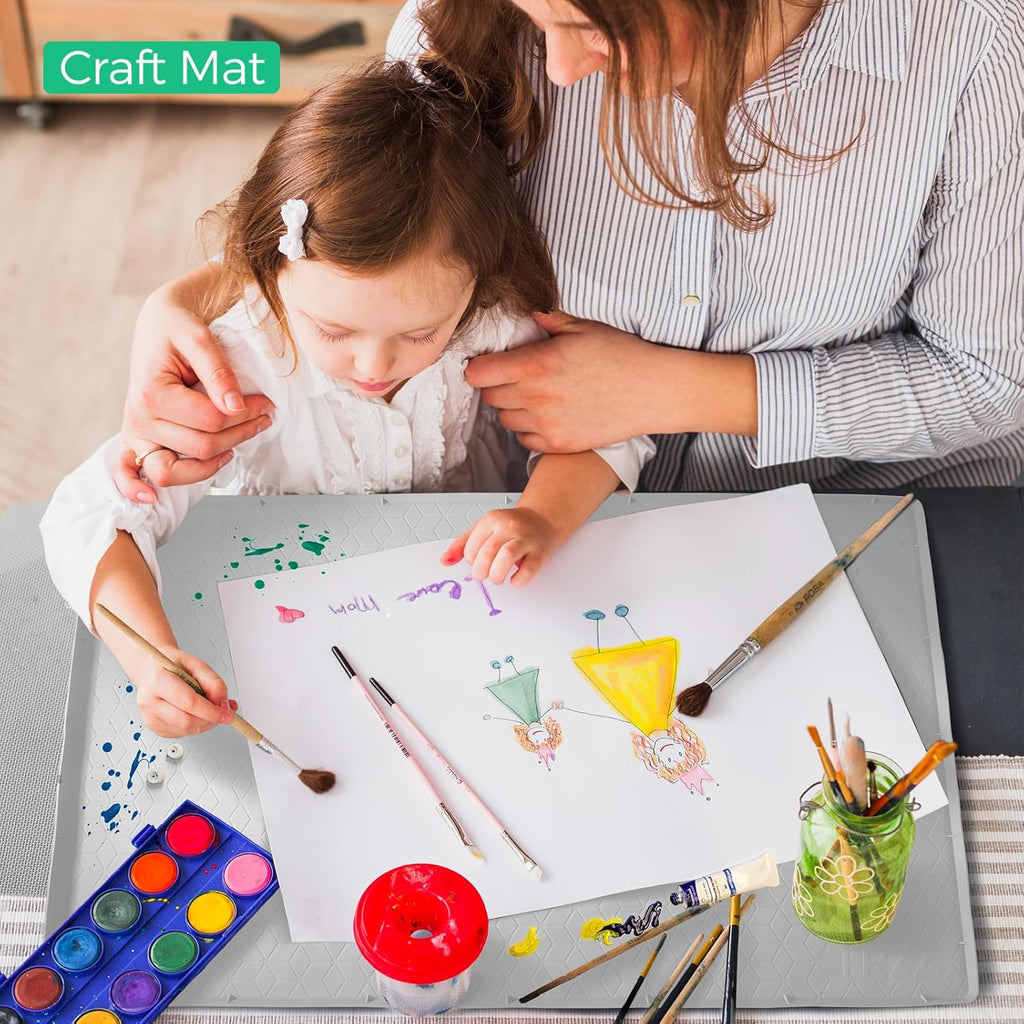 TRZZ Silicone Waterproof Under Sink Mat 34" x 22", Drip Tray and Cabinet Liner for Kitchen and Bathroom, Prevents Water Damage and Organizes Cabinets (Light Blue)