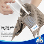 MR.SIGA Waffle Pattern Cleaning Cloths, Reusable Absorbent Microfiber Cleaning Towels, Ultra Soft Microfiber Kitchen Cleaning Rags, 6 Pack, Sandy Brown, 12.6 x 12.6 inch