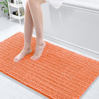 Arotive Luxury Chenille Bathroom Rug Mat, Extra Soft Thick Absorbent Shaggy Bath Rugs, Non-Slip Machine Wash Dry, Plush Bath Mats for Bathroom, Shower and Tub, 54x24, Coral