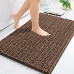 Arotive Luxury Chenille Bathroom Rug Mat, Extra Soft Thick Absorbent Shaggy Bath Rugs, Non-Slip Machine Wash Dry, Plush Bath Mats for Bathroom, Shower and Tub, 30x20, Mocha