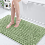 Arotive Luxury Chenille Bathroom Rug Mat, Extra Soft Thick Absorbent Shaggy Bath Rugs, Non-Slip Machine Wash Dry, Plush Bath Mats for Bathroom, Shower and Tub, 54x24, Sage Green