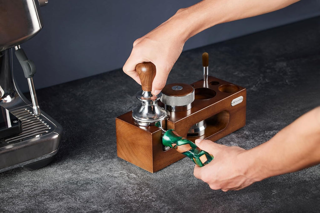 54mm bottomless portafilter for Breville Barista Express(BES870) Pro Touch Bambino Infuser Duo Temp Espresso Accessories Includes Naked Basket Stainless Steel resin green