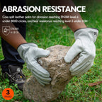 Vgo... 3-Pairs Unlined Cowhide Split Leather Work and Driver Gloves, for Heavy Duty, Truck Driving, Warehouse, Gardening, Farm (Size XL, White, CB9501)