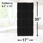 All-Clad Solid Kitchen Towel: Highly Absorbent, Super Soft Long Lasting - 100% Cotton, 17"x30" Tea Towel for Cleaning & Drying Dishes, Pans, Glassware, or Countertops, (1-Pack), Black