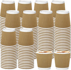 240Pack Paper Espresso Coffee Cups, 4 oz Disposable Coffee Cups,Corrugated Insulated Ripple Wall, Paper Ripple Cups for Coffee, Hot Chocolate and Hot Tea Drinks -Champagne