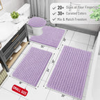Arotive Luxury Chenille Bathroom Rug Mat, Extra Soft Thick Absorbent Shaggy Bath Rugs, Non-Slip Machine Wash Dry, Plush Bath Mats for Bathroom, Shower and Tub, 24x16, Light Purple