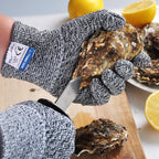 Dowellife 3 Pairs Cut Resistant Gloves Food Grade Level 5 Protection, Safety Kitchen Cuts Gloves for Mandolin Slicing, Fish Fillet, Oyster Shucking, Meat Cutting and Wood Carving (Black Gray, Small)
