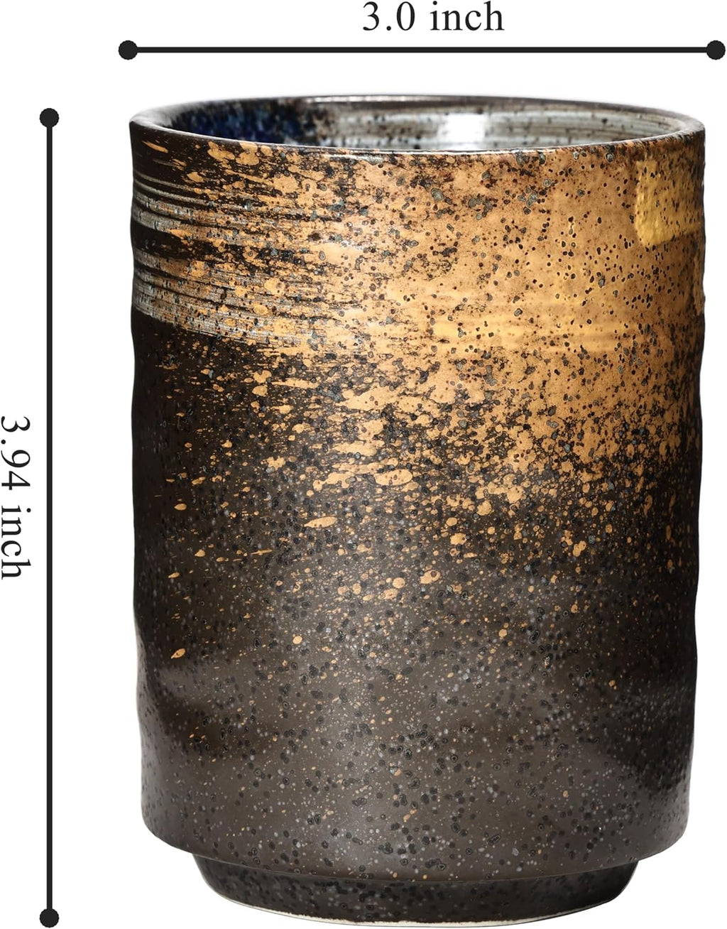 Ceramic Spoon Holder for Coffee Bar, Upright Tea Spoon Holder Cup, Coffee Stirrers Straws Stir Stick Holder, Red Strips