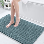 Arotive Luxury Chenille Bathroom Rug Mat, Extra Soft Thick Absorbent Shaggy Bath Rugs, Non-Slip Machine Wash Dry, Plush Bath Mats for Bathroom, Shower and Tub, 47x24, Smoky Gray