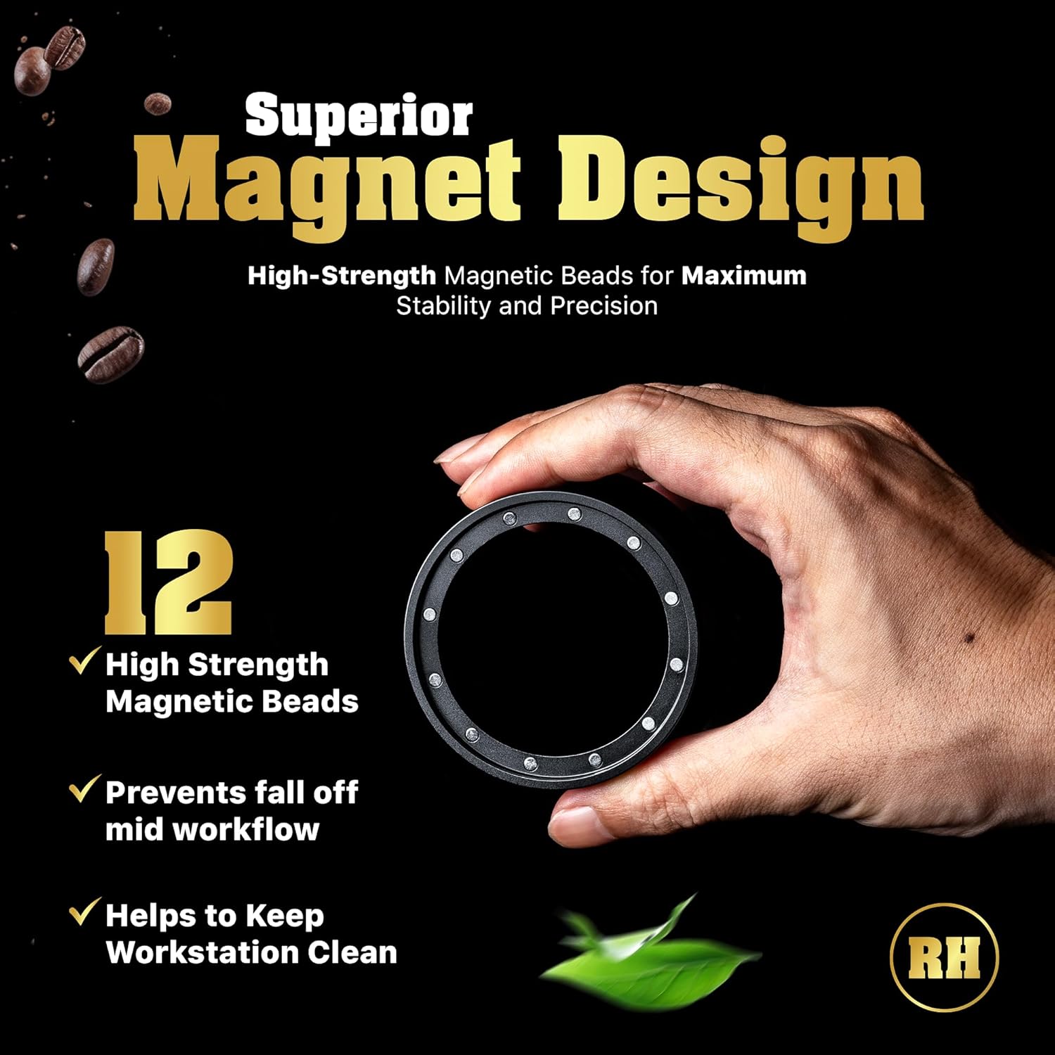 58mm Magnetic Dosing Funnel for Portafilter Espresso Machine ~ High Strength 12 Magnet Design ~ Fits Most Express Coffee Machines ~ Home Barista Espresso Portafilter Adapter ~ UK Brand