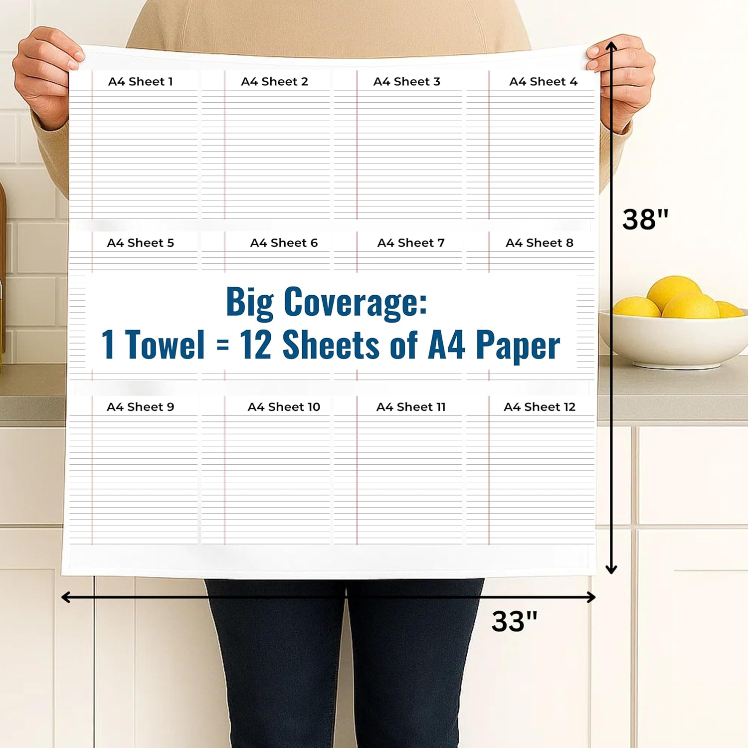 Flour Sack Towels | Tea Towel for Crafts| Kitchen Dish Cotton Blank Towel for Embroidery| Baking Bread Proofing Linen Cover| Thick Absorbent Quick Dry| 7 Pack 33"x38" Natural