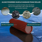 Oceanfoam Ripple Travel Foam Roller (11" x 3.35") Firm Mini Foam Roller for Physical Therapy, Deep Tissue Massage, Back Pain - High Density, Ergonomic Wave Textured - Yoga, Pilates, Exercise (Maroon)