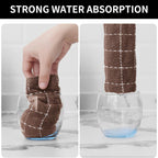 Homaxy 100% Cotton Terry Kitchen Towels(Brown, 13 x 28 inches), Checkered Designed, Soft and Super Absorbent Dish Towels, 4 Pack