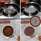 WDT Tools Espresso Puck Screen, 53mm Espresso Accessories Kit - 150μm Puck Screen Set, 0.25mm 316 Stainless Steel 8 Needles Coffee Distribution Stirrer, Portafilter Dosing Ring for Barista Black