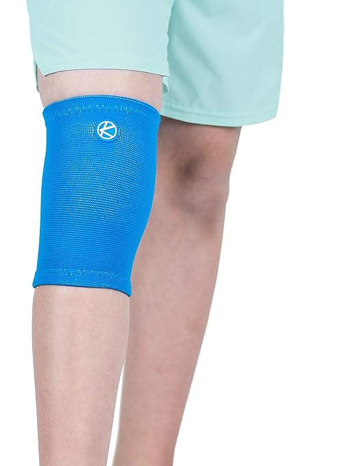 KARM Kids Knee Brace Sleeve - Youth Knee Compression Sleeve for Kids, Child - Support for Pain, Sports, Football, Basketball, Gymnastics, Recovery, Boys & Girls (Blue)