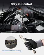 DULFINE Safety Work Gloves MicroFoam Nitrile Coated-36 Pairs Pack,Seamless Knit Nylon Glove with Black Micro-Foam Nitrile Grip,Ideal for General Purpose,Automotive,Home Improvement,Painting(X-Large)