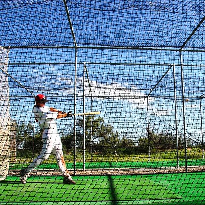 Fortress Baseball Batting Cage Nets | Heavy-Duty HDPP Fully Enclosed Baseball & Softball Cage Netting [14 Sizes & 3 Grade Options] – NET ONLY