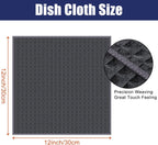Homaxy Microfiber Waffle Weave Kitchen Dish Cloths, 12 x 12 Inch Ultra Absorbent and Solid Color Dish Towels for Kitchen Fast Drying Dishcloth for Washing Dishes, 12 Pack, Dark Grey