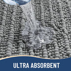 Arotive Luxury Chenille Bathroom Rug Mat, Extra Soft Thick Absorbent Shaggy Bath Rugs, Non-Slip Machine Wash Dry, Plush Bath Mats for Bathroom, Shower and Tub, 70x24, Grey