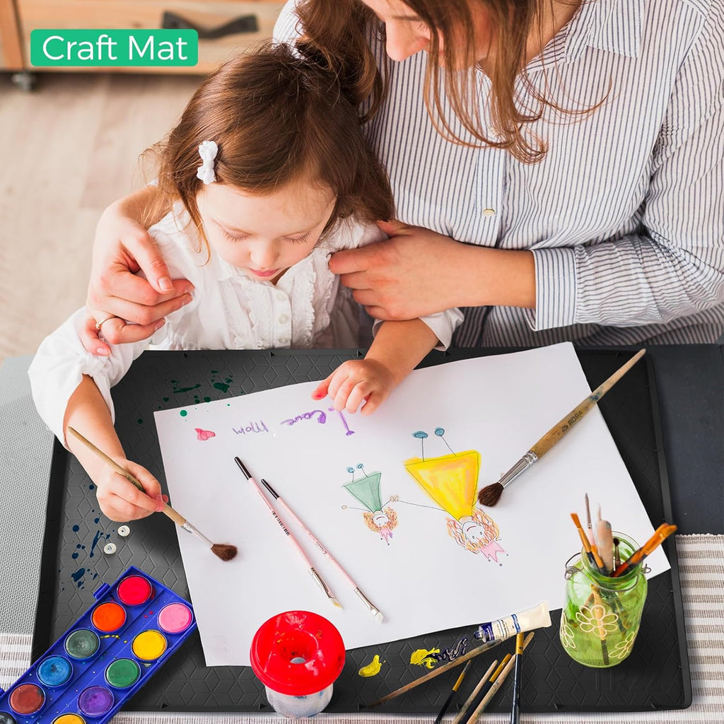 TRZZ Silicone Waterproof Under Sink Mat 31" x 22", Drip Tray and Cabinet Liner for Kitchen and Bathroom, Prevents Water Damage and Organizes Cabinets (Black)