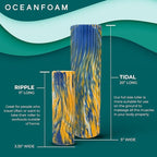Oceanfoam Tidal Roller - Royal, Gold & Natural Marbled - Muscle Massage Foam Roller for Back Pain & Stretching - Firm & Ergonomic Wide Wave Textured - Yoga, Athletics, & Wellness - Full Size, 20" x 5"
