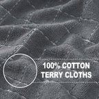 Homaxy 100% Cotton Terry Kitchen Towels(Grey, 13 x 28 inches), Checkered Designed, Soft and Super Absorbent Dish Towels, 8 Pack